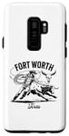 Coque pour Galaxy S9+ Rodéo de Fort Worth, Texas, Bull Rider, Steer Wrangler Cowboy