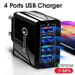 Chargeur Secteur USB Quick Charge 3.0 Chargeur Secteur avec LED 4 Ports de Charge USB Universel Chargeur