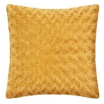 Coussin Imitation Fourrure "Bouclée" 45x45cm Ocre