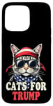 Coque pour iPhone 15 Pro Max Cats For Trump Funny Pets For Trump Drapeau USA