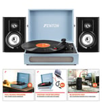 Briefcase Record Player with Bluetooth Speakers 4" SHF404B, Vinyl to USB RP118E