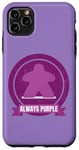 Coque pour iPhone 11 Pro Max Always Purple Meeple Design Jeu de société amusant pour joueurs