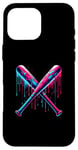 iPhone 16 Pro Max Cross Baseball Bat with SprinklesDrip Sports Player Softball Case