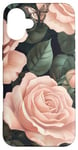 Coque pour iPhone 16 Plus Blush Rose Bloom Dark Garden Design