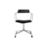 Vipp452 Swivel Chair With Castors, Black/polished Aluminium