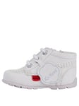 Kickers Baby Kick Hi Boot - White, White, Size 2 Younger