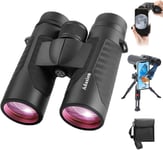 Premium 12x42 HD Binoculars for Adults High Power with Phone Adapter single