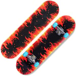 Standard Skateboards Double tilted complete long board suitable for beginners, adults, men, women, children and adolescents-Pattern G_No flash wheel