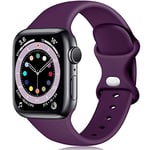 Epova Silicone Strap Compatible with Apple Watch Strap 44mm 42mm 45mm 46mm 49mm, Replacement Straps for Apple Watch Ultra/Ultra 2/ iWatch SE Series 10 9 8 7 6 5 4 3 2 1, Deep Purple, Large