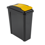 Wham Plastic Recycling Bin Kitchen Garden Rubbish Waste Dustbin 25L - Yellow