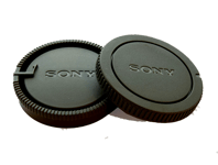 Camera Body & Rear Lens Cap for Sony A Mount body & Lenses SONY logo UK STOCK