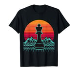 King Chess Piece Retro Vintage Gaming 80s Style Futuristic T-Shirt