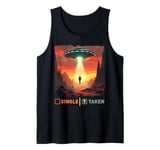 single taken alien man taken by UFO valentine's day boys Tank Top