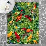 Micasia - Tapis en vinyle - Colourful Collage - Parrots In The Jungle - Portrait 4:3 Dimension HxL: 180cm x 135cm