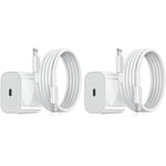 2-pack - Laddare för iPhone - Snabbladdare - Adapter + Kabel 20W Vit en one siz 2-Pack iPhone