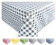 Home Direct Nappe Toile cirée PVC Rectangulaire 140 x 240 cm Vichy Gris Clair