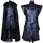 Halloween Game Of Thrones Jon Cosplay Fuskpälskrage Cape Men Cosplay Kostym Outfit XL