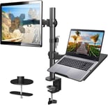 HUANUO Monitor Arm with Laptop Tray for 13 to 32 Inch Screen & 17 Inch Notebook