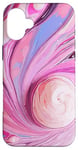 iPhone 16 Plus Swirl Pink Color Illustration Pattern Abstract Art Case