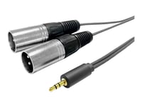 Vivolink - Lydkabel - Mini-Phone Stereo 3.5 Mm Hann Til Xlr3 Hann - 15 M - Dobbeltisolert - Svart