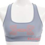 Under Armour Cross Back Graphic Sport Bra - Washed Blue/After Burn, X-Small