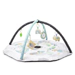 Arche de jeu MoMi Day&Night 4-en-1 pour bébé dès la naissance, tapis d'activité sensorielle avec 2 arches, bain de balles, 5 jouets, 30 balles, coussin rampant