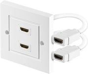 51723 Prise Murale Hdmi, Doré, Blanc, 86Mm Longueur, 86Mm Hauteur