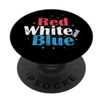 Rouge Blanc et Bleu USA PopSockets PopGrip Adhésif