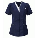 LHHH Scrub Top,Womens Ideal for Nurses, Care Home and Private Health Care Workers Healthcare and Beauty Tunics Woman Girls Ladies Tops Office Uniform Shirts in Multicolors 2021 Work Shirt