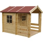 Cabane enfant exterieur 1.1m2 - Maisonnette en bois pour enfants - Cabane bois enfant 182x146xH145cm - Maison enfant exterieur Timbela M501A