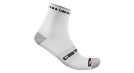 Paire de chaussettes castelli rosso corsa pro 9 blanc