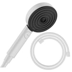 Pommeau de douche HANSGROHE Pulsify Select EcoSmart 105 3 jets Relaxation + flexible de douche Designflex 160 cm blanc mat