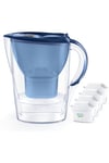 Carafe filtrante Marella bleue (2,4L) inclus 4 cartouches filtrantes MAXTRA PRO All-in-1