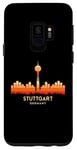 Coque pour Galaxy S9 Vintage Retro Style Landscape SunSkyline Stuttgart Germany