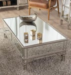 Antoinette Mirrored Champagne Trim Coffee Table