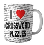 I Love Crossword Puzzles - Tea - Coffee - Mug - Cup - Birthday - Christmas