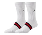 Nike U J Legacy Crew 2PR Socks - White/Gym Red/(Black), Large