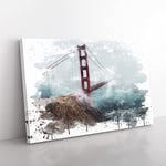 Big Box Art Golden Gate Bridge San Francisco 2 V3 Canvas Wall Art Print Ready to Hang Picture, 76 x 50 cm (30 x 20 Inch), Multi-Coloured