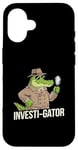 iPhone 16 Kids Funny Investi-Gator Detective Pun Alligator Reptile Case