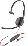 Poly Blackwire C3215 - Blackwire 3200 Series - Headset - On-Ear - Wired - 3.5 mm Plug, USB-C - Black - Certified for Skype for Business, Avaya Certified, Cisco Jabber Certified