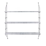 OX Denmarq - Morse, Black Steel Frame, Shelves: 3X White Marble - Vägghyllor - Dennis Marquart - Vit - Metall/Sten