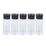 5 st Plast Krydda Salt Peppar Shakers Kryddburk BBQ Condime Black