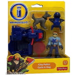 Fisher Price X7617 Imaginext City Police Figure Motorcycle and Dog Playset Toy