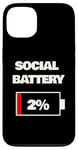 Coque pour iPhone 13 Batterie sociale 2 %