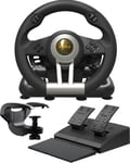 V3 Pro Volant De Jeux,Volant Avec Pedale - 180° Volant Pc,Retour De Vibration,Palettes De Changement De Vitesse - Volant Pour Pc,Ps3,Ps4,Switch,Xbox One Et Xbox Series S & X - Noir