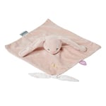 Nattou Doudou Plat en Polyester, Pomme Le Lapin, Compagnon de Route dès la Naissance, Env. 27 x 27 cm, Alice et Pomme, Rose poudré