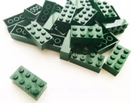 LEGO BRICKS 50 x DARK GREEN 2x4 Pin - From New Sets Sent in a Clear Sealed Bag