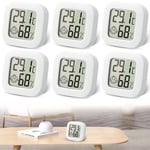 6Pcs Mini Thermomètre Hygromètre Intérieur, Haute Précision Digital Thermometre Hygrometre Interieur,Thermomètre Maison pour Chambre