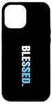 Coque pour iPhone 12 Pro Max Blue Blessed. Graphique vertical en couleur bleue