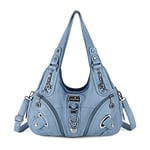 Angelkiss Hobo Sac à main et sac à main pour femme Grand sac à bandoulière pour usage quotidien, 8901 bleu ciel